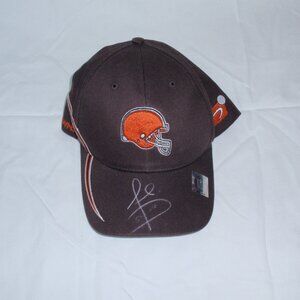 NFL Cleveland Brown Brown Helmet Logo Adjustable Hat Cap Signed NEW